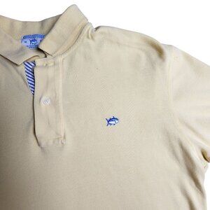 Southern Tide Mens M Skipjack Polo Shirt Yellow Cotton Blend